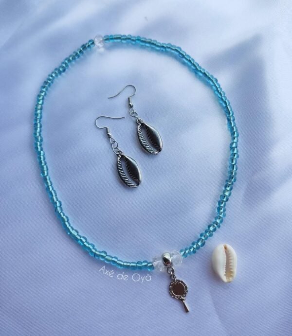 Kit Choker e Brinco de Iemanjá